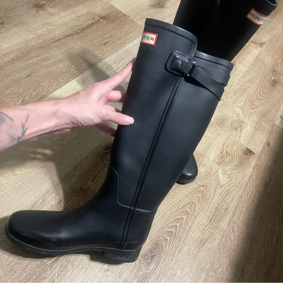 Hunter Original Matte Black Tall Rain boots Women 6 - Picture 12 of 15